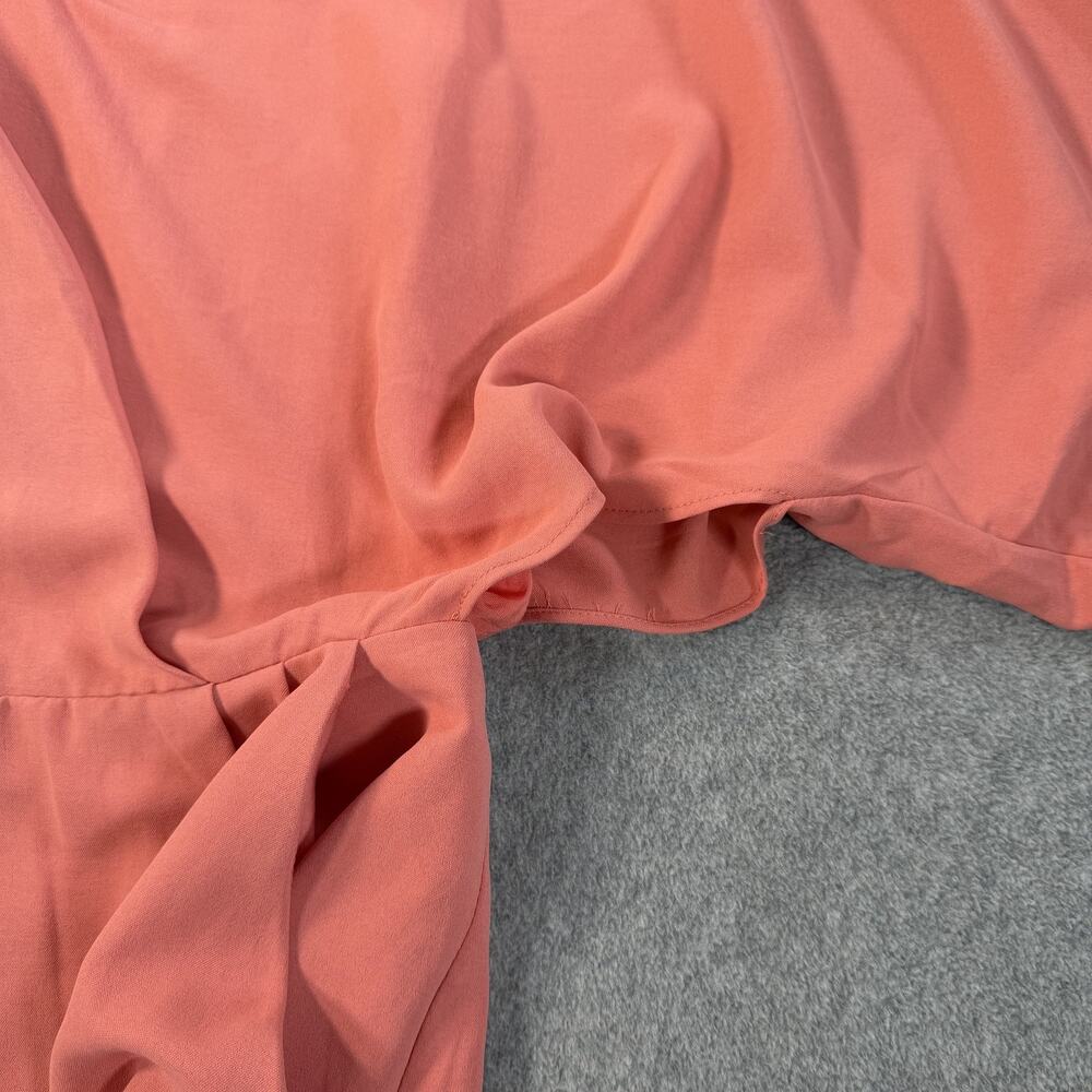 DO+BE Women's Medium Coral V-Neck Short Dress Kimono Sleeve with Pockets New - Picture 8 of 15